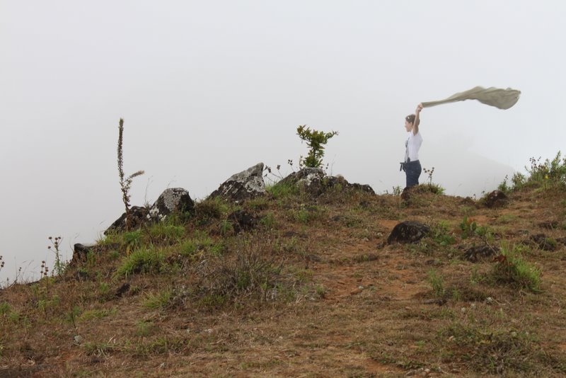 we stood there as the clouds ascended the hill on one side and descended on the other.